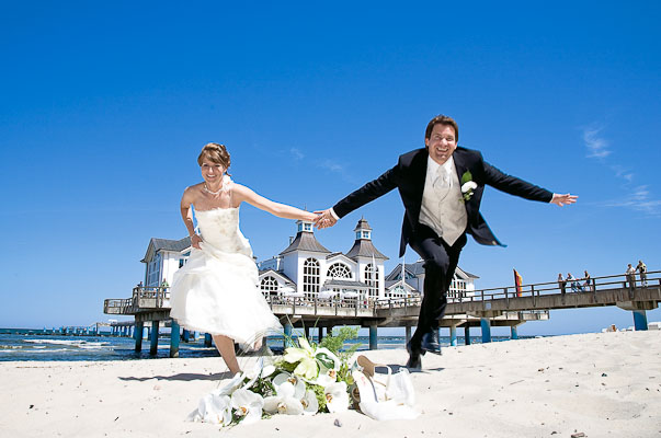 Brautpaar am Strand von Sellin auf Rügen